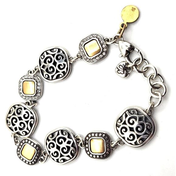 Brighton Shadow Play Silver Gold Bracelet 8in - Picture 2 of 3